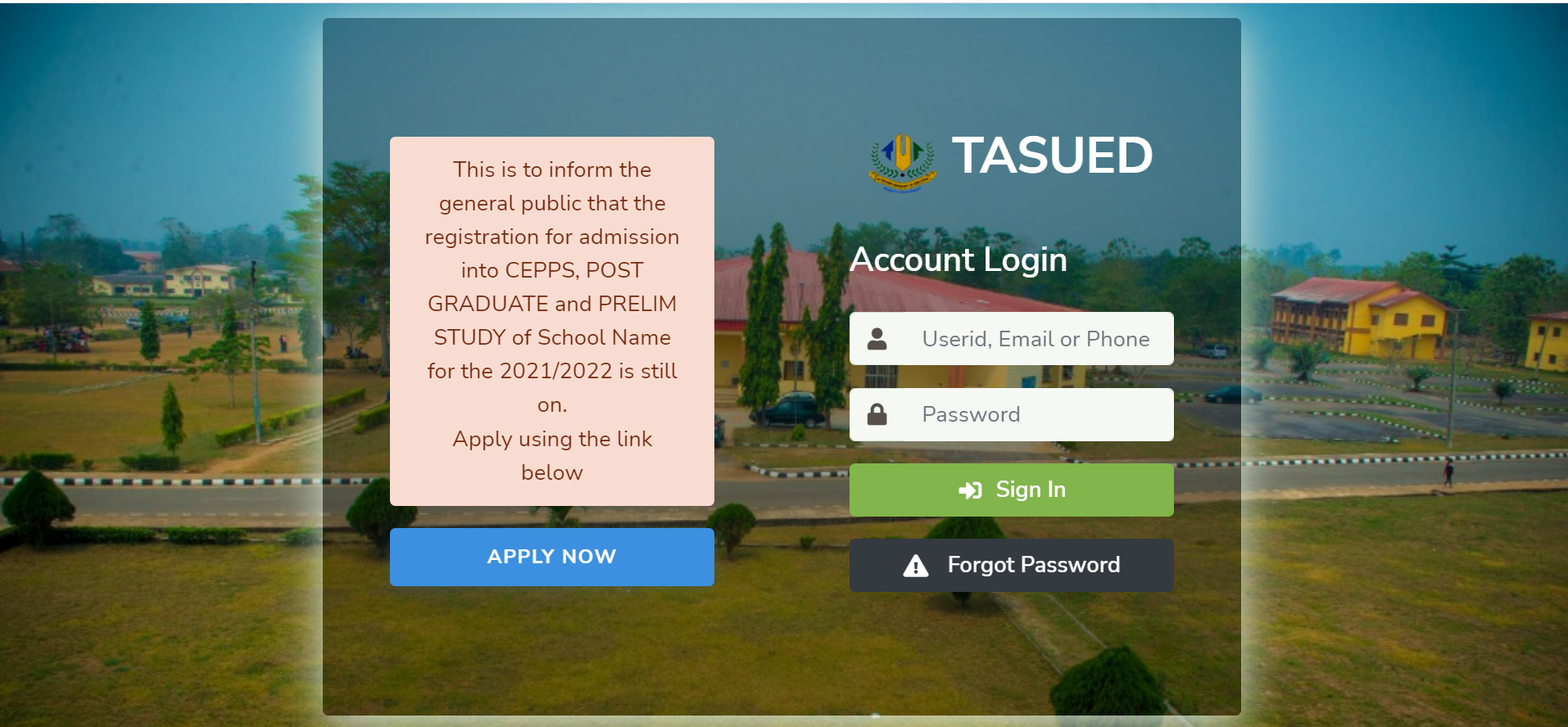 TASUED Post UTME Form For 2022 2023 Is Out Apply Now tasued-post-utme-form-for-2022-2023-is-out-apply-now